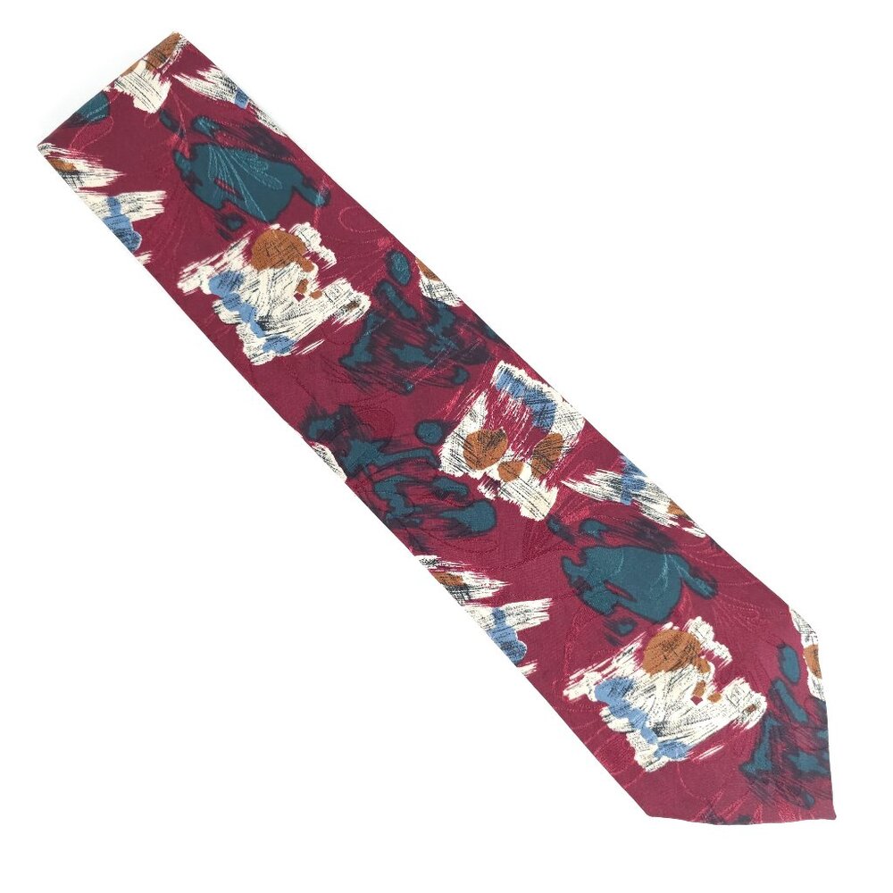 Wembley Men Necktie Geometric Red Blue Ivory Size 57x4 - NWOT - made in USA